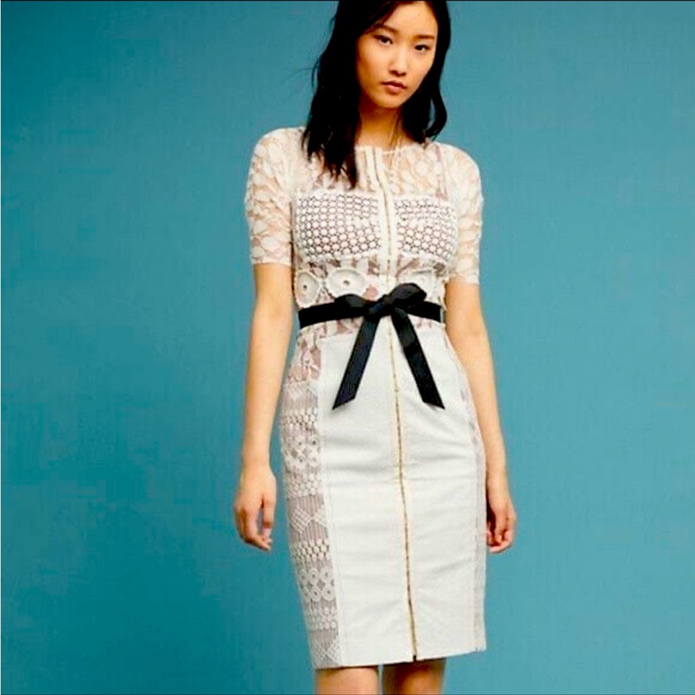 Anthropologie Byron Lars Carissima Beguile ivory lace dress size 2 XS